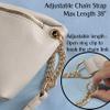 Fanny Pack for Women Vegan Leather Cross body Chain Belt Purse Chest Bag Bum Hip Waist Pack for Travel Outdoor Hiking (Ivory) view 3