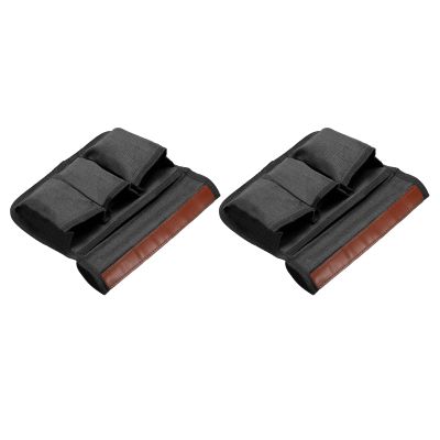 M METERXITY 2 Pack Camping Armrest Organizer Bag - Folding Camping Chair Armrest Hanging Storage Bag, Apply to Beach/Fishing/Hiking/Picnic (Black)