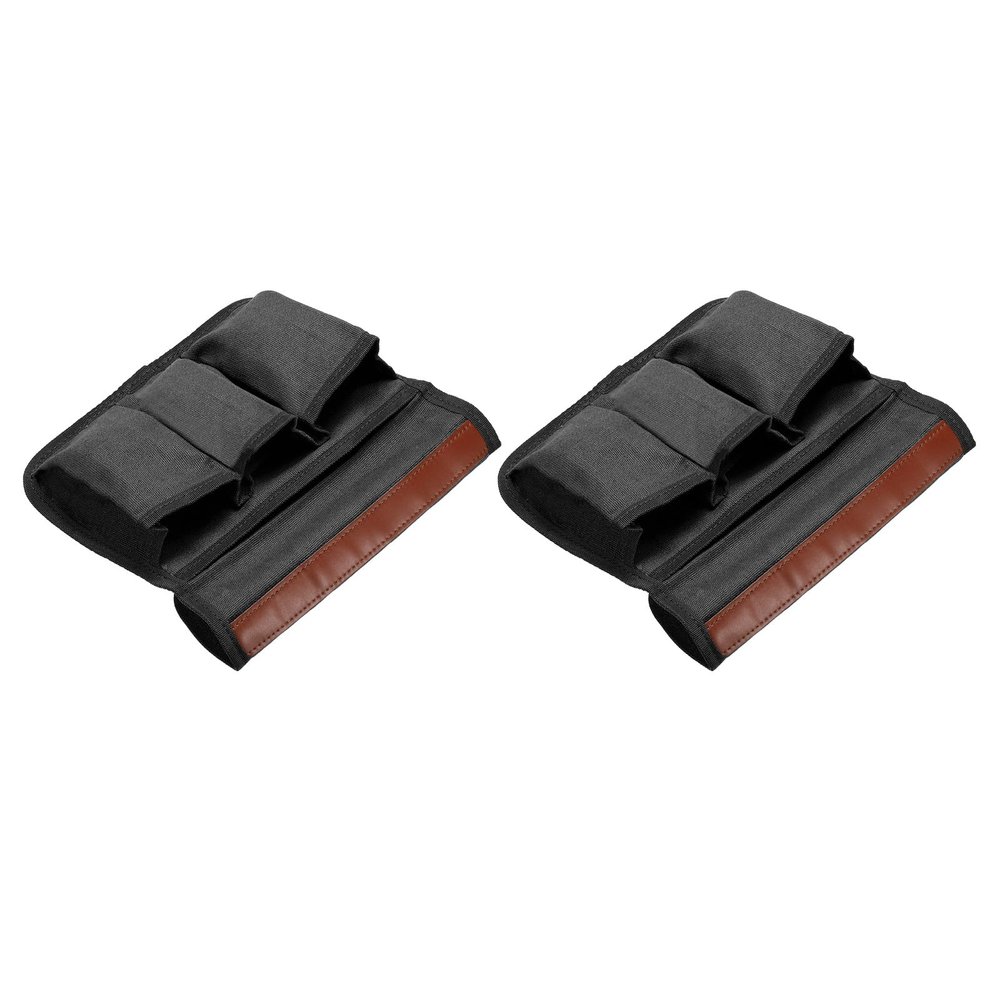 M METERXITY 2 Pack Camping Armrest Organizer Bag - Folding Camping Chair Armrest Hanging Storage Bag, Apply to Beach/Fishing/Hiking/Picnic (Black)