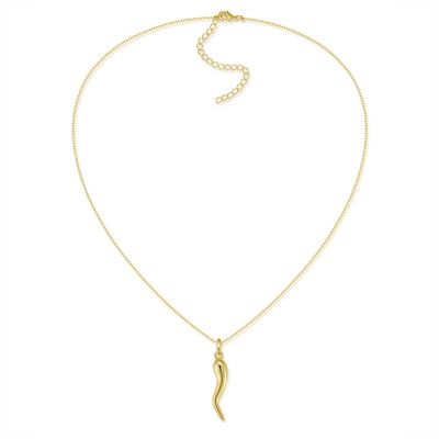 Aurelia Mae Medium Cornicello Italian Horn Pepper Necklace Charm Pendant 18''+2''
