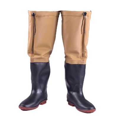 BcoMfy Winter Warm Fishing Hip Waders, Knee High Hunting Wading Boots, Rainproof Pants For Hiking And Camping (Color : Black60cm, Size : 11)