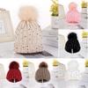 Baby Girls Boys Winter Rhinestone Beanie Hat Crochet Knitted with Faux  Pom-Pom Knit kull Cap (Wine, One Size) view 3