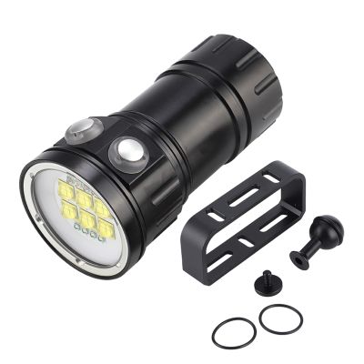 Diving Flashlight Dive Torch, Outdoor Watertight LED Diving Flashlight, Rechargeable Power Scuba Dive Light Professional Red, Blue, and White Light Torch for Underwater Photography