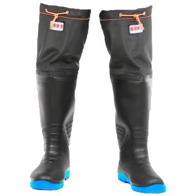 BcoMfy Warm Fishing Hunting Waders 60cm High Knee High Wading Boots Suitable For Food Processing/farming (Color : Black60cm, Size : 10.5)