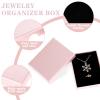 2 Pack Small Jewelry Gift Box, Cardboard Jewellery Box with Lids Pendent Storage Case Necklace Bracelet Earring Cardboard Organizer Square Jewelry Gift Boxes for Necklaces Bracelets Earrings(Pink) view 3