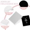 2 Pack Small Jewelry Gift Box, Cardboard Jewellery Box with Lids Pendent Storage Case Necklace Bracelet Earring Cardboard Organizer Square Jewelry Gift Boxes for Necklaces Bracelets Earrings(White) view 4