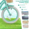 HONEY JOY Kids Bike, 16 Inch Retro Toddler Bikes w/Training Wheels, Handbrake & Coaster Brake, Steel Frame, Fully Enclosed Chain, Adjustable Handlebar & Seat, Kids Bicycle for Girls Boys Age 3-8 view 4