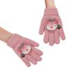 Childrens Colorful Mittens Toddler Soft Fleece Cartoon Deer Gloves 4 to 9YKids Boys Girls Winter Warm Knit Mittens (Pink, One Size) view 1