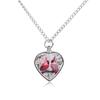 Cardinal Birds Floral Urn Necklace for Ashes Personalized Cremation Jewelry Pet Heart Pendant for Men Women view 1