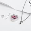 Cardinal Birds Floral Urn Necklace for Ashes Personalized Cremation Jewelry Pet Heart Pendant for Men Women view 4