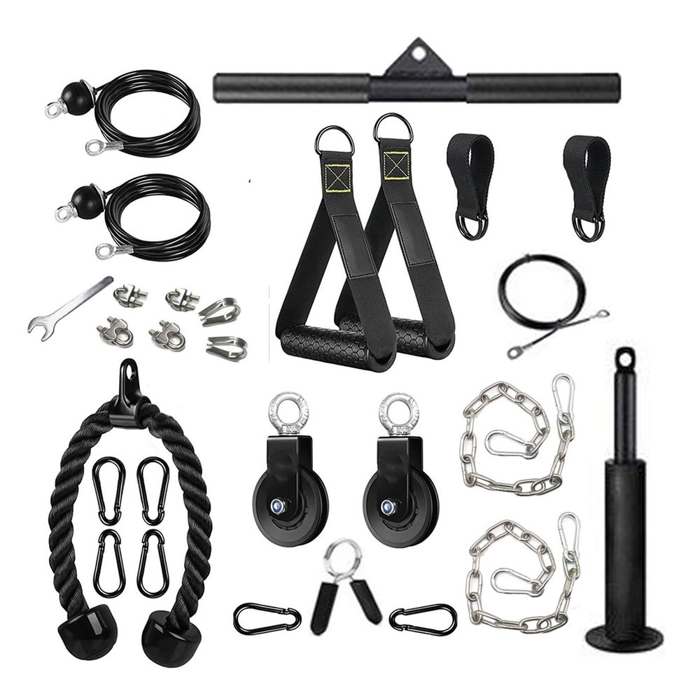 HEARSO Weight Pulley System Cable Machine Attachments, for LAT Pull Down, Biceps Curl, Arm Back Exercise Shoulder Triceps Extensions