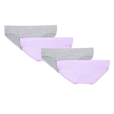 Fruit Of The Loom Girls Stretch Seamless Bikini Briefs 4 Pack Stellar Orchid/Grey Heather XL