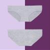 Fruit Of The Loom Girls Stretch Seamless Bikini Briefs 4 Pack Stellar Orchid/Grey Heather XL view 2
