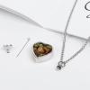 Cute Red Squirrel Urn Necklace for Ashes Personalized Cremation Jewelry Pet Heart Pendant for Men Women view 4
