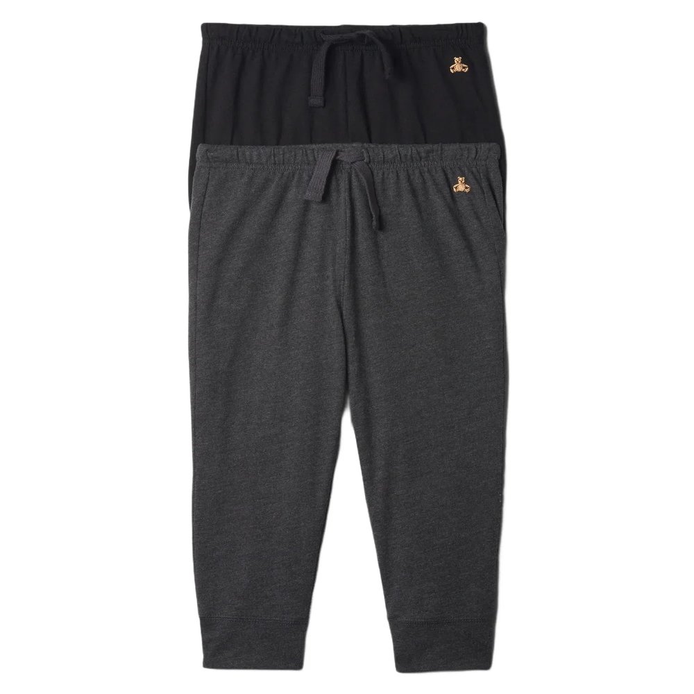 GAP Baby Boys 2-Pack Pull-on Pants Charcoal HTHR Grey 12-18M