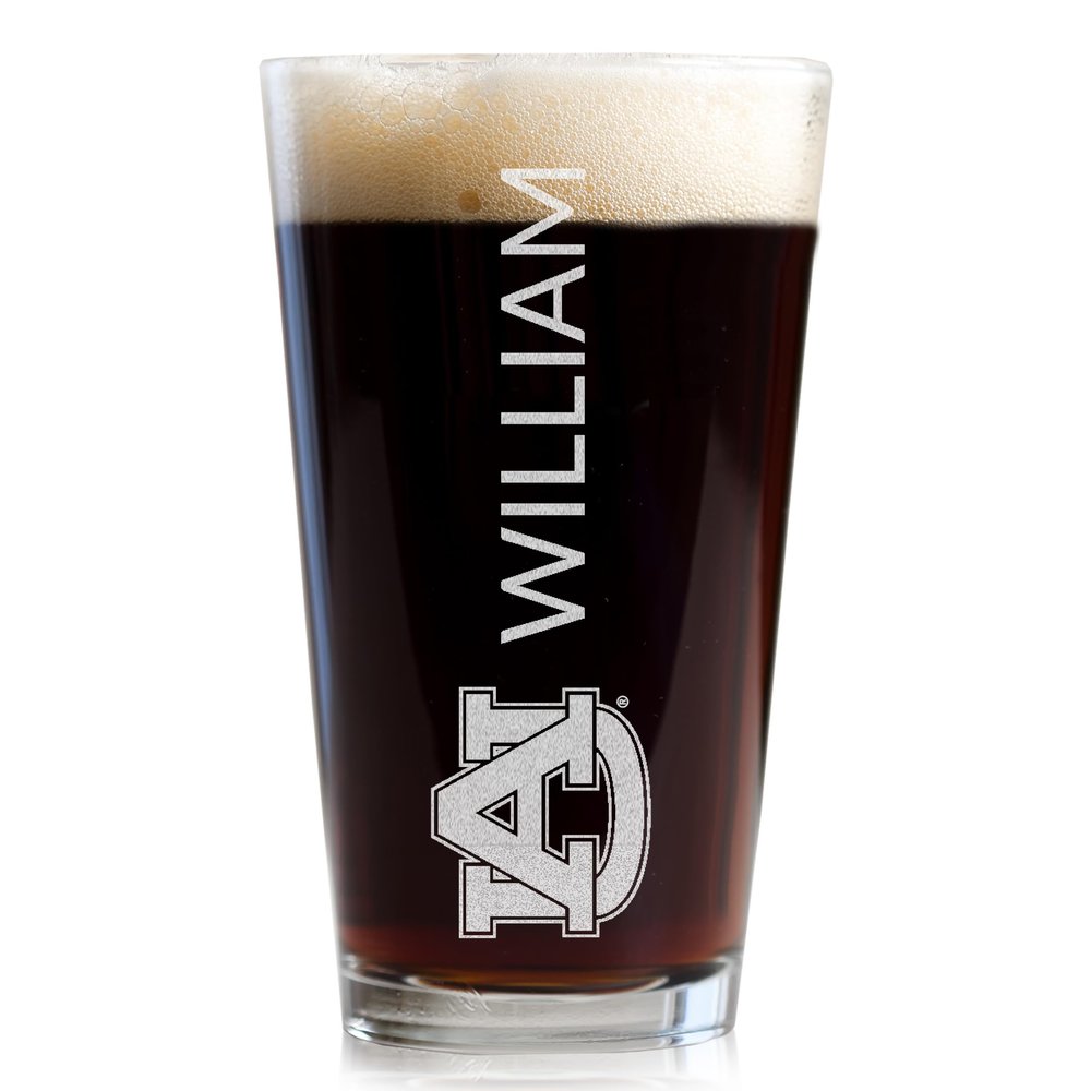 Lifetime Creations Personalized Auburn Tigers Pint Glass - Officially Licensed, Engraved 16 oz Customized Beer Glass, Graduation Birthday Gift for Men, Basketball, Football Fan, Made in USA