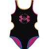 Under Armour Girls' One Piece Swimsuit, UPF 50+ Sun Protection, Quick Drying Bathing Suit, Black Core Block, 6 view 1