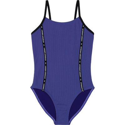 Under Armour Girls' One Piece Swimsuit, UPF 50+ Sun Protection, Quick Drying Bathing Suit, Starlight Taping, 8