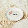 Personalized Jewelry Dish, Engagement Ring Dish, Custom Couple Initial Trinket Dish, Ceramic Jewelry Tray, Wedding Ring Holder, Engaged Gifts for Couple, Engagement Gifts, 4" view 4