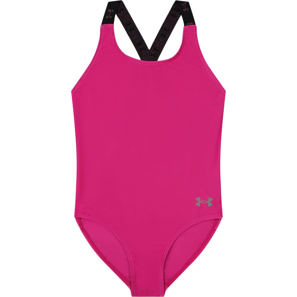 Under Armour Girls' One Piece Swimsuit, UPF 50+ Sun Protection, Quick Drying Bathing Suit, Rebel Pink Racer, 5