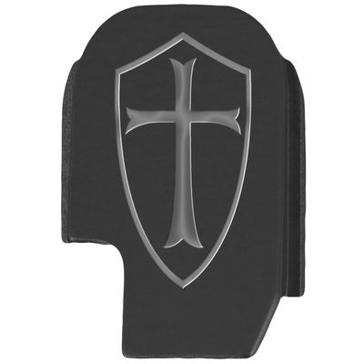 NDZ Performance Slide Cover Back Plate for Sig P365 P365X P365 XL P365 X Macro 9mm .380, Black Aluminum with Silver Laser Engraved Patriotic Images - Knights Templar Shield