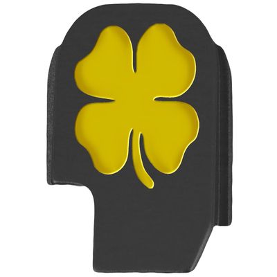 NDZ Performance Slide Cover Back Plate for Sig P365 P365X P365 XL P365 X Macro 9mm .380, Black Aluminum with Light Gold Laser Engraved Popular Images - 4 Leaf Clover