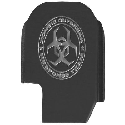 NDZ Performance Slide Cover Back Plate for Sig P365 P365X P365 XL P365 X Macro 9mm .380, Black Aluminum with Silver Laser Engraved Popular Images - Zombie Response Team Angular Biohazard