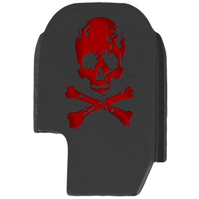 NDZ Performance Slide Cover Back Plate for Sig P365 P365X P365 XL P365 X Macro 9mm .380, Black Aluminum with Red Laser Engraved Skull Images - Skull Crossbones Dirty