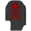 NDZ Performance Slide Cover Back Plate for Sig P365 P365X P365 XL P365 X Macro 9mm .380, Black Aluminum with Red Laser Engraved Skull Images - Skull Crossbones Dirty view 1