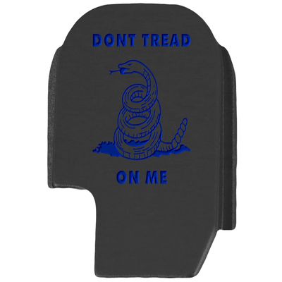 NDZ Performance Slide Cover Back Plate for Sig P365 P365X P365 XL P365 X Macro 9mm .380, Black Aluminum with Dark Blue Laser Engraved Patriotic Images - Don't Tread On Me Top and Bottom