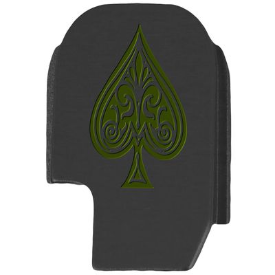 NDZ Performance Slide Cover Back Plate for Sig P365 P365X P365 XL P365 X Macro 9mm .380, Black Aluminum with Olive Drab Green Laser Engraved Popular Images - Ace of Spades
