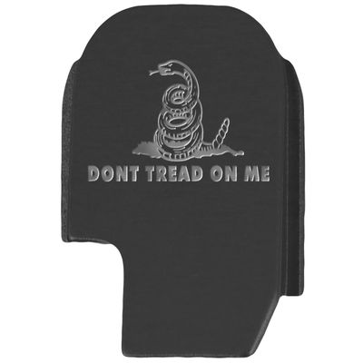 NDZ Performance Slide Cover Back Plate for Sig P365/P365X/P365XL/P365X Macro - 9mm/.380, Black Aluminum with Silver Laser Engraved Patriotic Images - Don't Tread On Me
