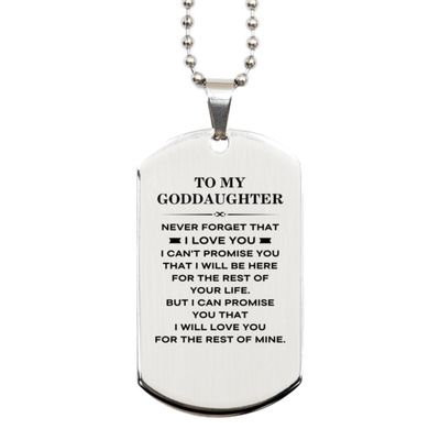 Mother's Day Thoughtful Gifts for Goddaughter, Unique Silver Dog Tag Necklace, Encouraging Gifts from Family