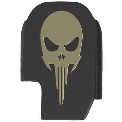 NDZ Performance Slide Cover Back Plate for Sig P365 P365X P365 XL P365 X Macro 9mm .380, Black Aluminum with Flat Dark Earth Laser Engraved Skull Images - NDZ Skull 1