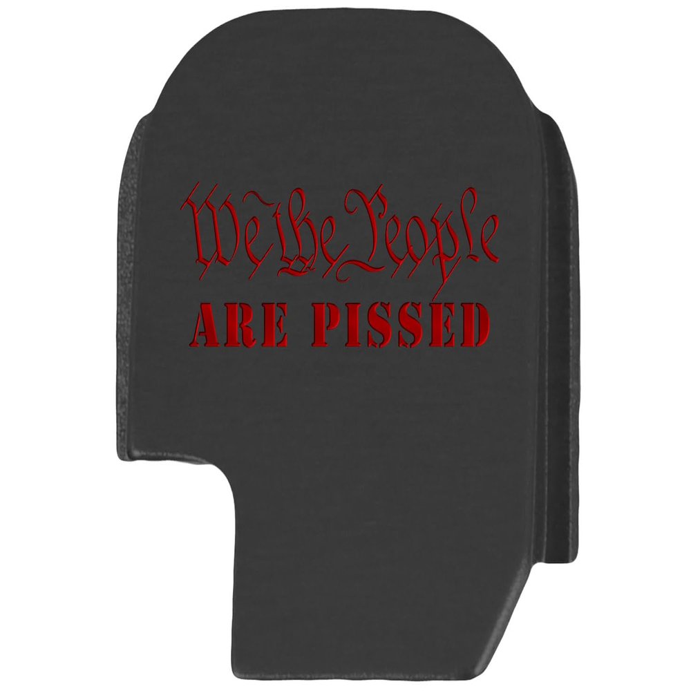 NDZ Performance Slide Cover Back Plate for Sig P365 P365X P365 XL P365 X Macro 9mm .380, Black Aluminum with Red Laser Engraved Trending Images - We The People are Pissed