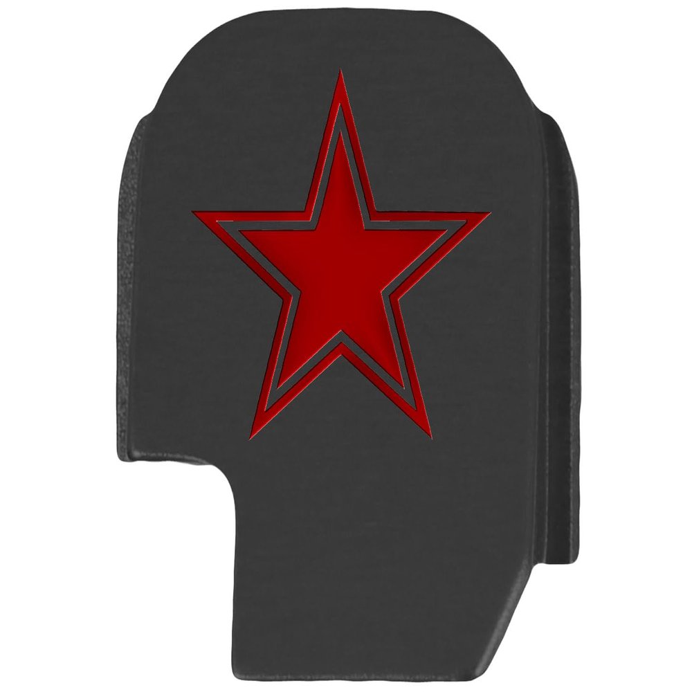 NDZ Performance Slide Cover Back Plate for Sig P365 P365X P365 XL P365 X Macro 9mm .380, Black Aluminum with Red Laser Engraved Popular Images - Dallas Star