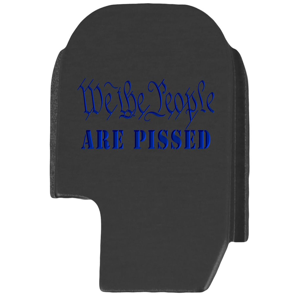 NDZ Performance Slide Cover Back Plate for Sig P365 P365X P365 XL P365 X Macro 9mm .380, Black Aluminum with Dark Blue Laser Engraved Trending Images - We The People are Pissed