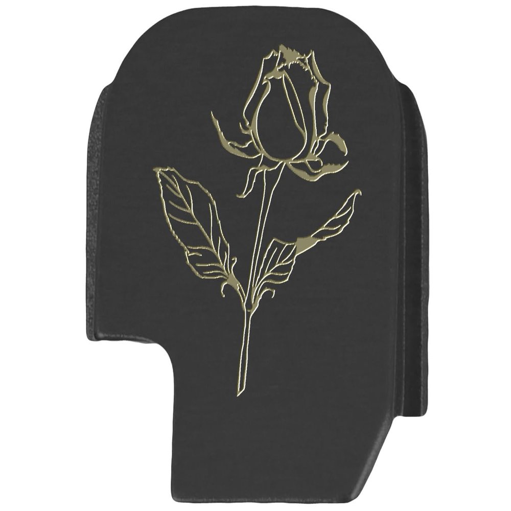 NDZ Performance Slide Cover Back Plate for Sig P365 P365X P365 XL P365 X Macro 9mm .380, Black Aluminum with Flat Dark Earth Laser Engraved Nature Images - Rose Flower