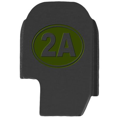 NDZ Performance Slide Cover Back Plate for Sig P365 P365X P365 XL P365 X Macro 9mm .380, Black Aluminum with Olive Drab Green Laser Engraved Patriotic Images - 2A Second Amendment Emblem