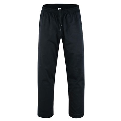 TRUESAGA - Solid Color Regular Karate Pants 8 Oz Cotton-Poly Light Weight Unisex (Black, 00)