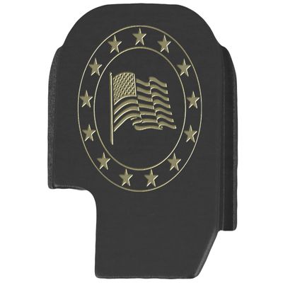 NDZ Performance Slide Cover Back Plate for Sig P365 P365X P365 XL P365 X Macro 9mm .380, Black Aluminum with Flat Dark Earth Laser Engraved Trending Images - US Flag Wave Star Circle