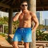 zeetoo Mens Swim Trunks with Compression Liner 5.5" Inseam Quick Dry Swim Shorts Gradient-Fish-Blue 2XL view 2