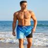 zeetoo Mens Swim Trunks with Compression Liner 5.5" Inseam Quick Dry Swim Shorts Gradient-Fish-Blue 2XL view 4