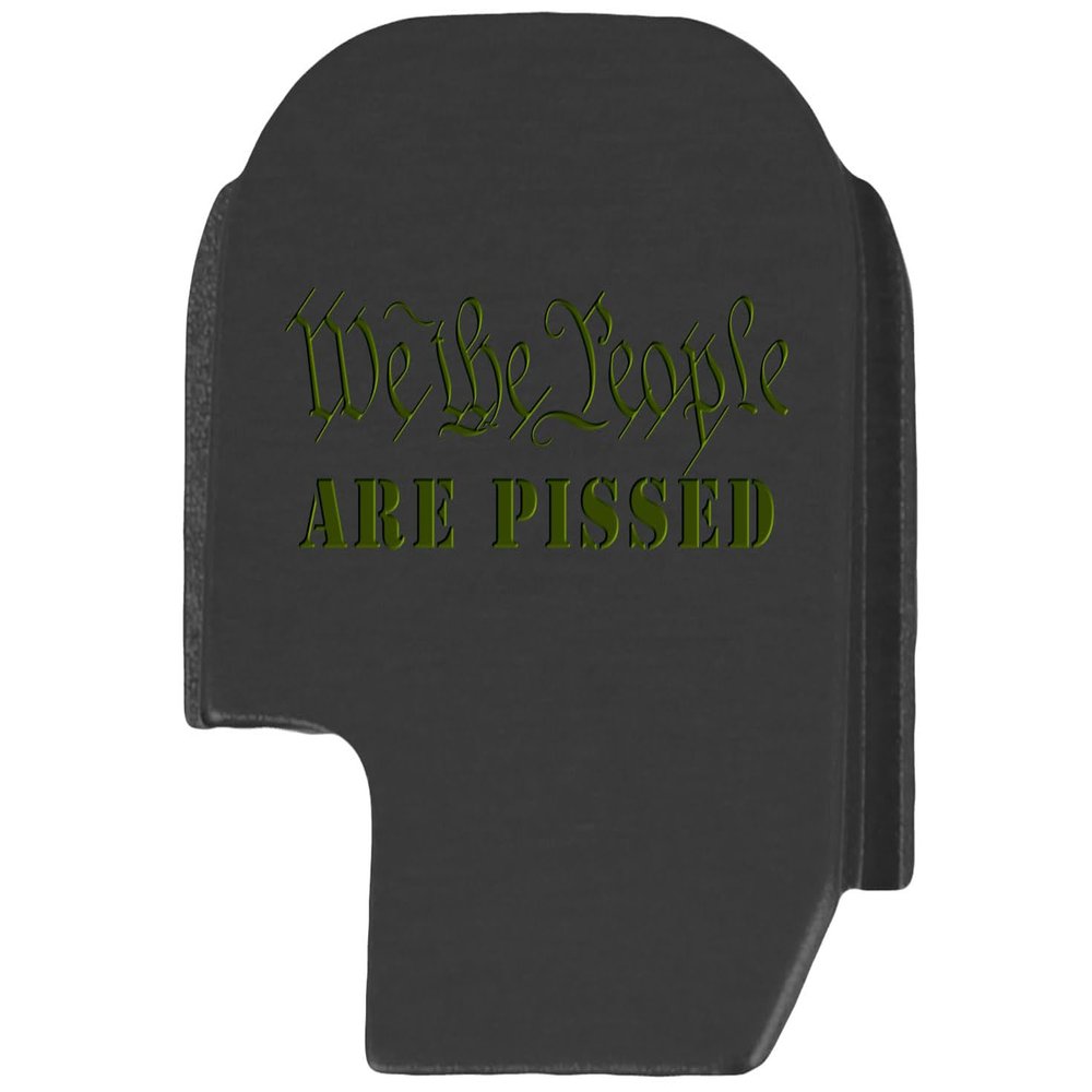 NDZ Performance Slide Cover Back Plate for Sig P365 P365X P365 XL P365 X Macro 9mm .380, Black Aluminum with Olive Drab Green Laser Engraved Trending Images - We The People are Pissed