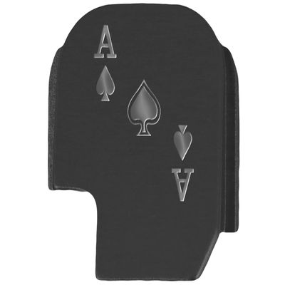 NDZ Performance Slide Cover Back Plate for Sig P365 P365X P365 XL P365 X Macro 9mm .380, Black Aluminum with Silver Laser Engraved Popular Images - Ace of Spades Card Layout