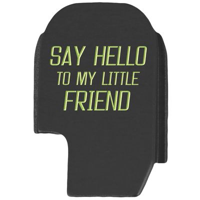 NDZ Performance Slide Cover Back Plate for Sig P365 P365X P365 XL P365 X Macro 9mm .380, Black Aluminum with Light Green Laser Engraved Popular Images - Say Hello 3