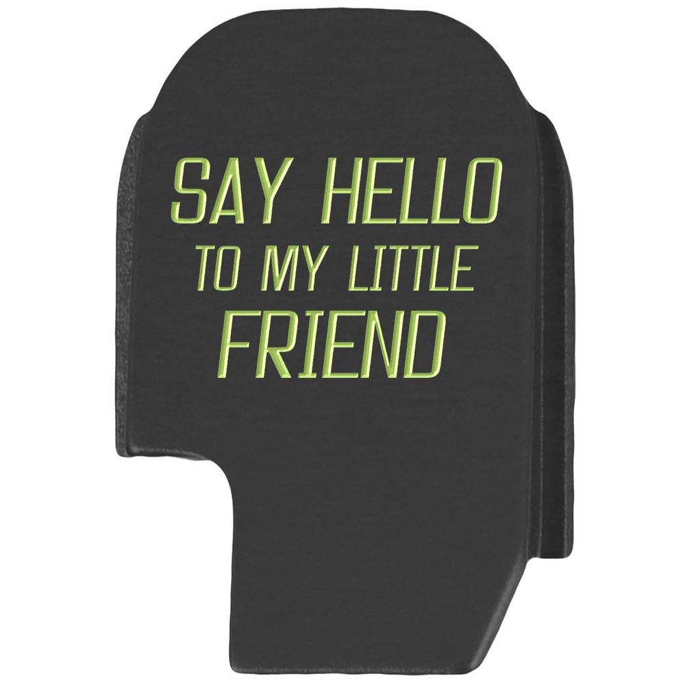 NDZ Performance Slide Cover Back Plate for Sig P365 P365X P365 XL P365 X Macro 9mm .380, Black Aluminum with Light Green Laser Engraved Popular Images - Say Hello 3