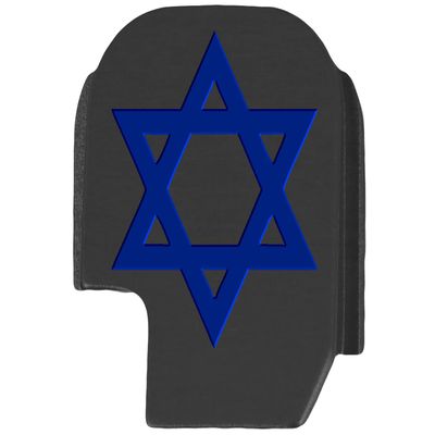 NDZ Performance Slide Cover Back Plate for Sig P365 P365X P365 XL P365 X Macro 9mm .380, Black Aluminum with Dark Blue Laser Engraved Spiritual Images - Star of David Mogen