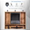 Guard The Line Police Gear Rack with Quick Access Safe - American Flag Tactical Gear Rack - Law Enforcement Vest and Duty Belt Holder - Police Wall Rack Organizer (Natural Wood - Thin Blue Line) view 2
