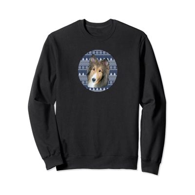 Beautiful Sable Shetland Sheepdog With Argyle Background Sweatshirt